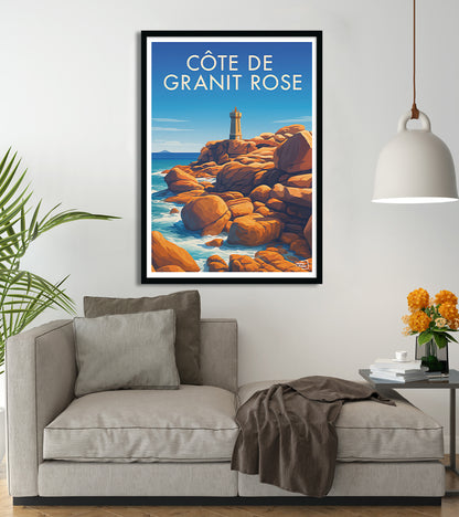 poster Côte de Granit Rose Vintage