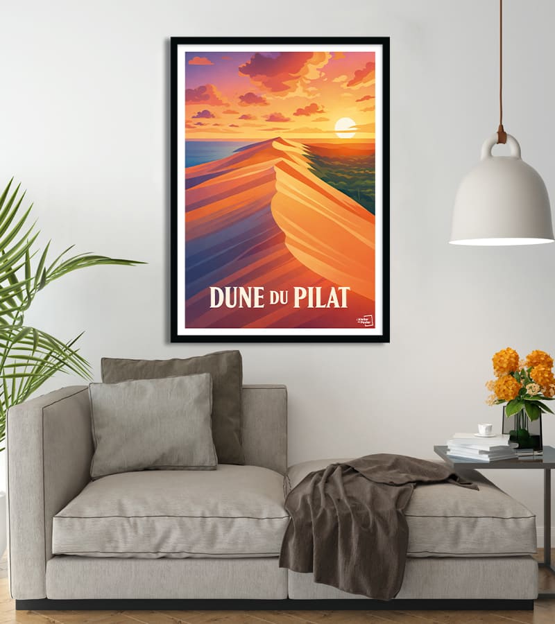 poster Dune du Pilat vintage