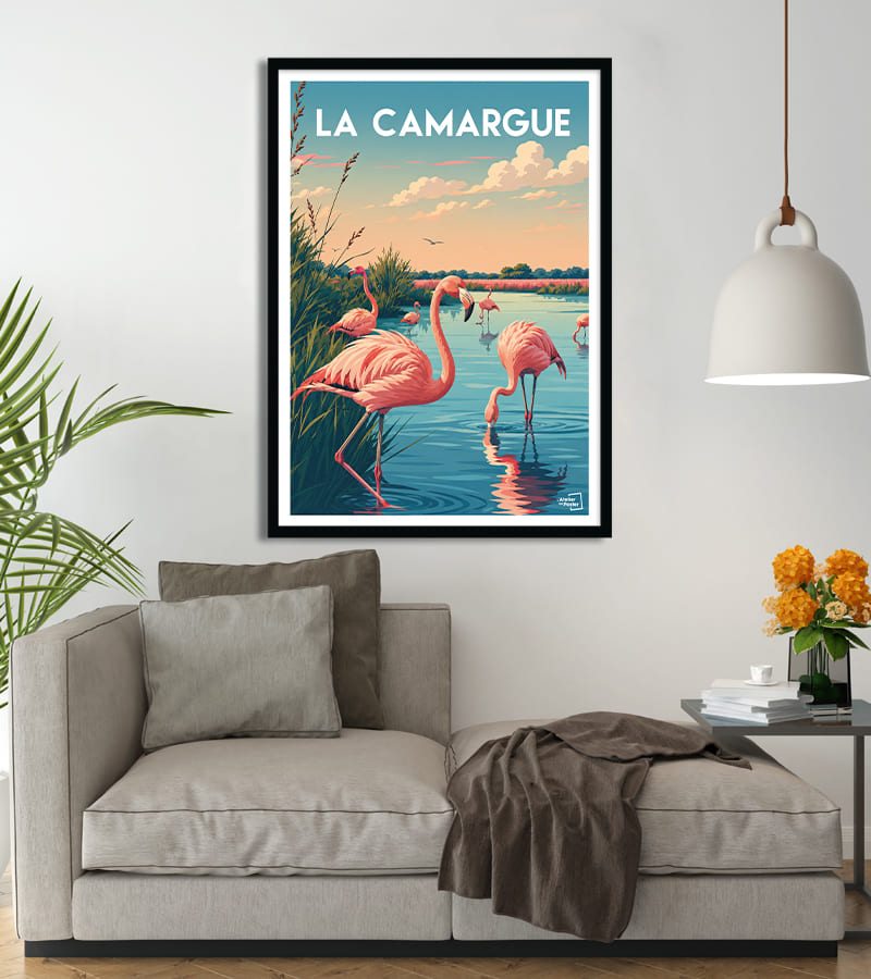 poster Camargue - Les Flamants Roses