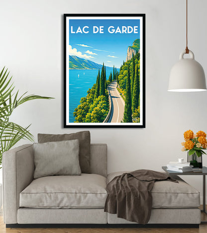 Affiche Lac de Garde Vintage