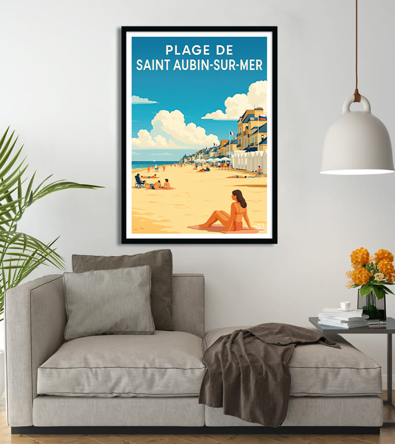 poster Plage de Saint Aubin sur Mer