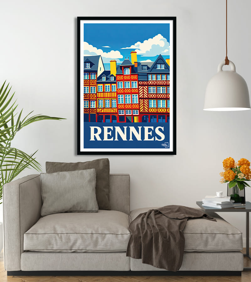 poster Rennes Maisons colombages