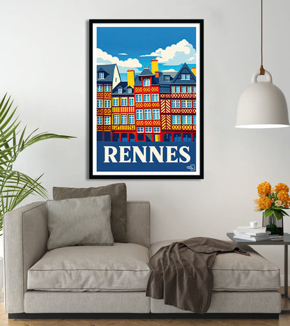 poster Rennes Maisons colombages