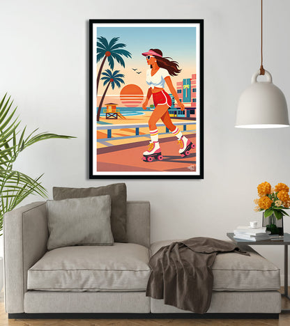 poster Roller Américaine Style année 90