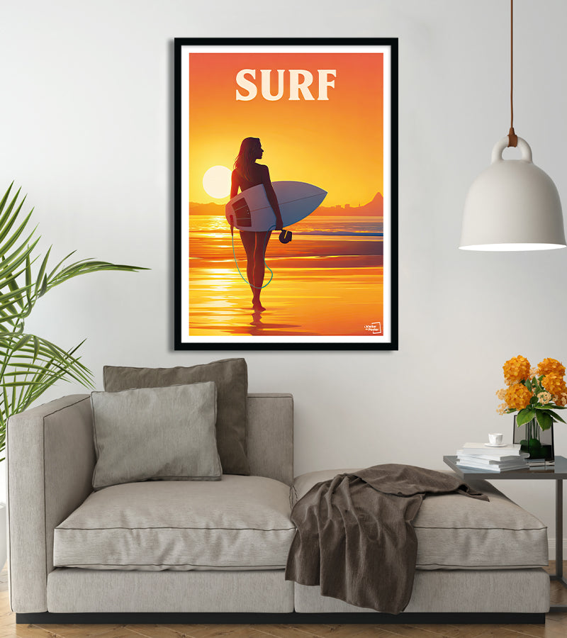 Affiche Surf Femme