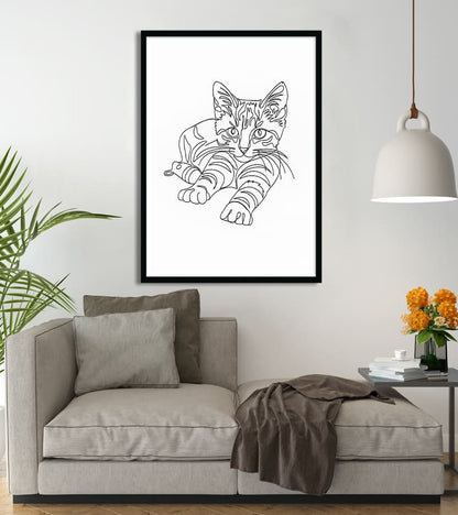 Affiche Line Art Chat Félin #13