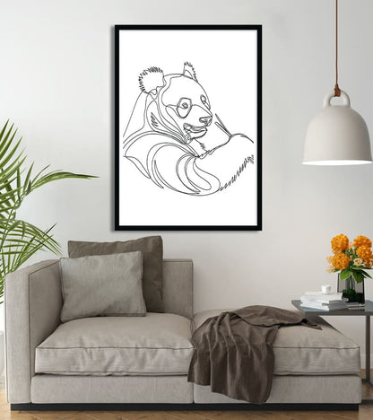 Affiche Line Art Panda #17