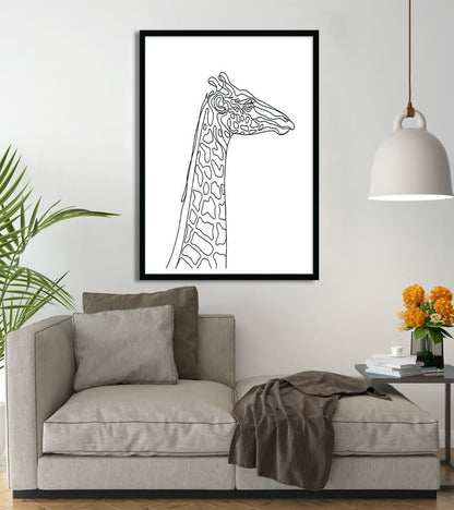 Affiche Line Art Girafe #20