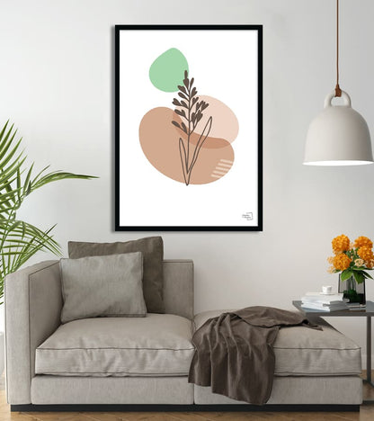 Affiche minimaliste abstrait plante végétation pastel #27
