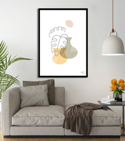 Affiche plante minimaliste pastel 