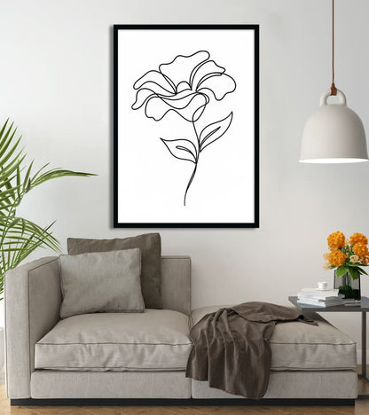 Affiche Line Art botanique Flower #2