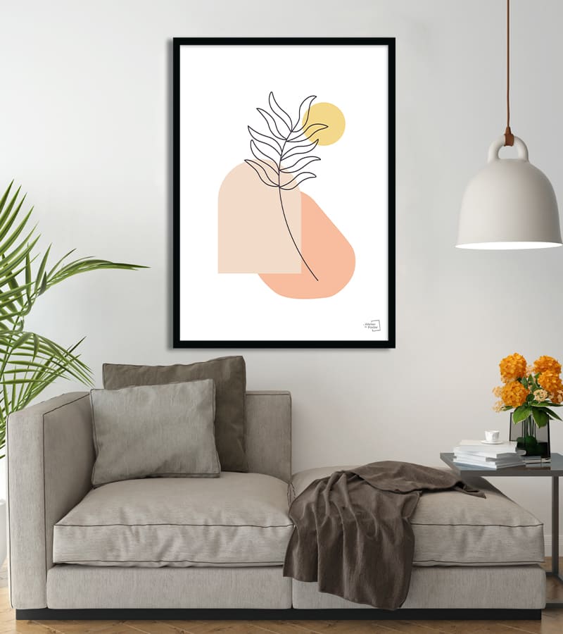 poster végétation minimaliste pastel