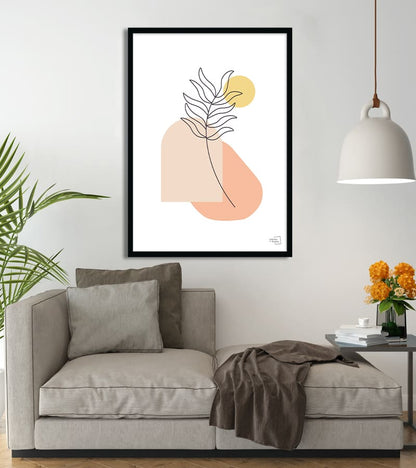poster végétation minimaliste pastel