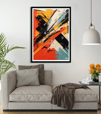 poster tableau abstrait explosion de couleur