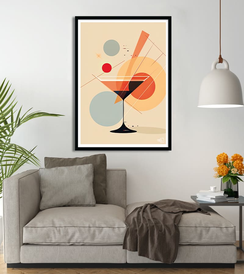 poster Cocktail cubisme couleur