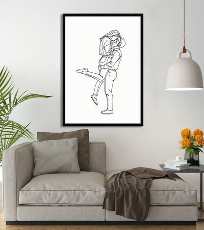 Affiche Line Art Couple Amoureux #4