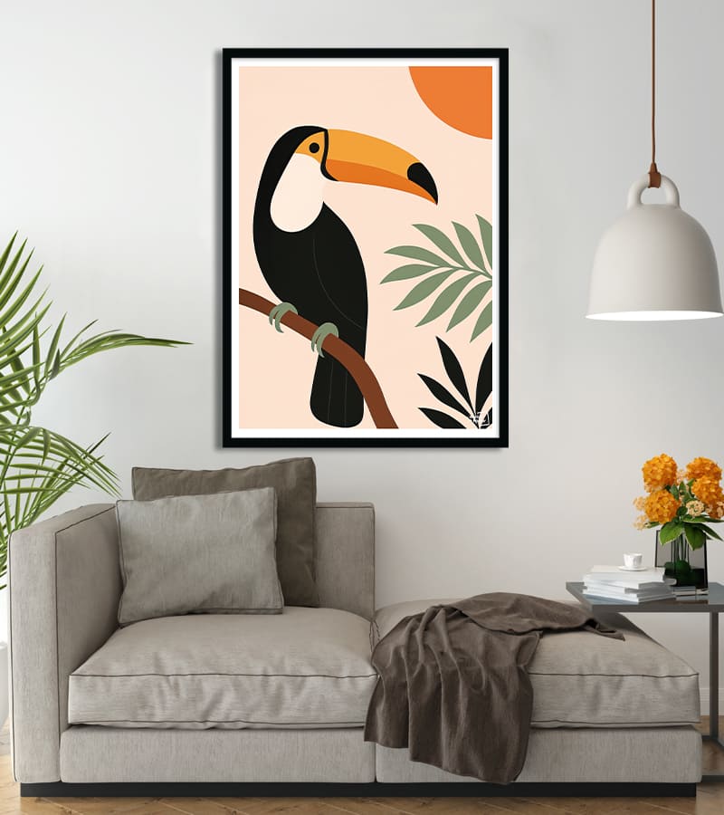 Affiche Minimaliste Toucan – Décoration Murale Épurée et Naturelle #61