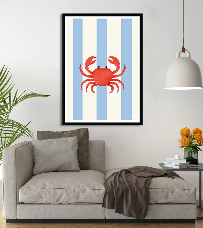 Affiche Minimaliste Crabe –Design Nature pour Intérieur Moderne #66