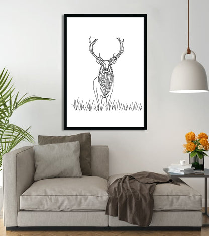Affiche Line Art Cerf #6
